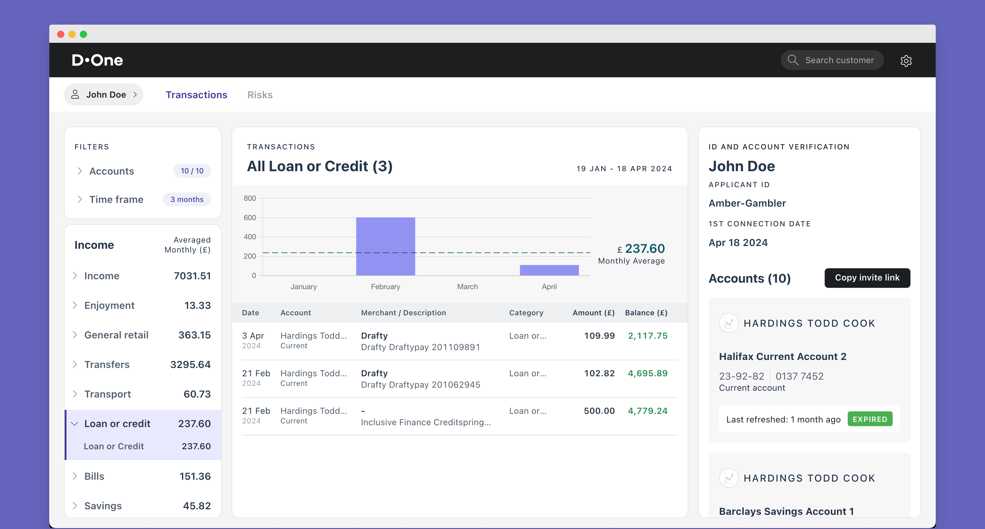 Loan or Credit Income Tagging