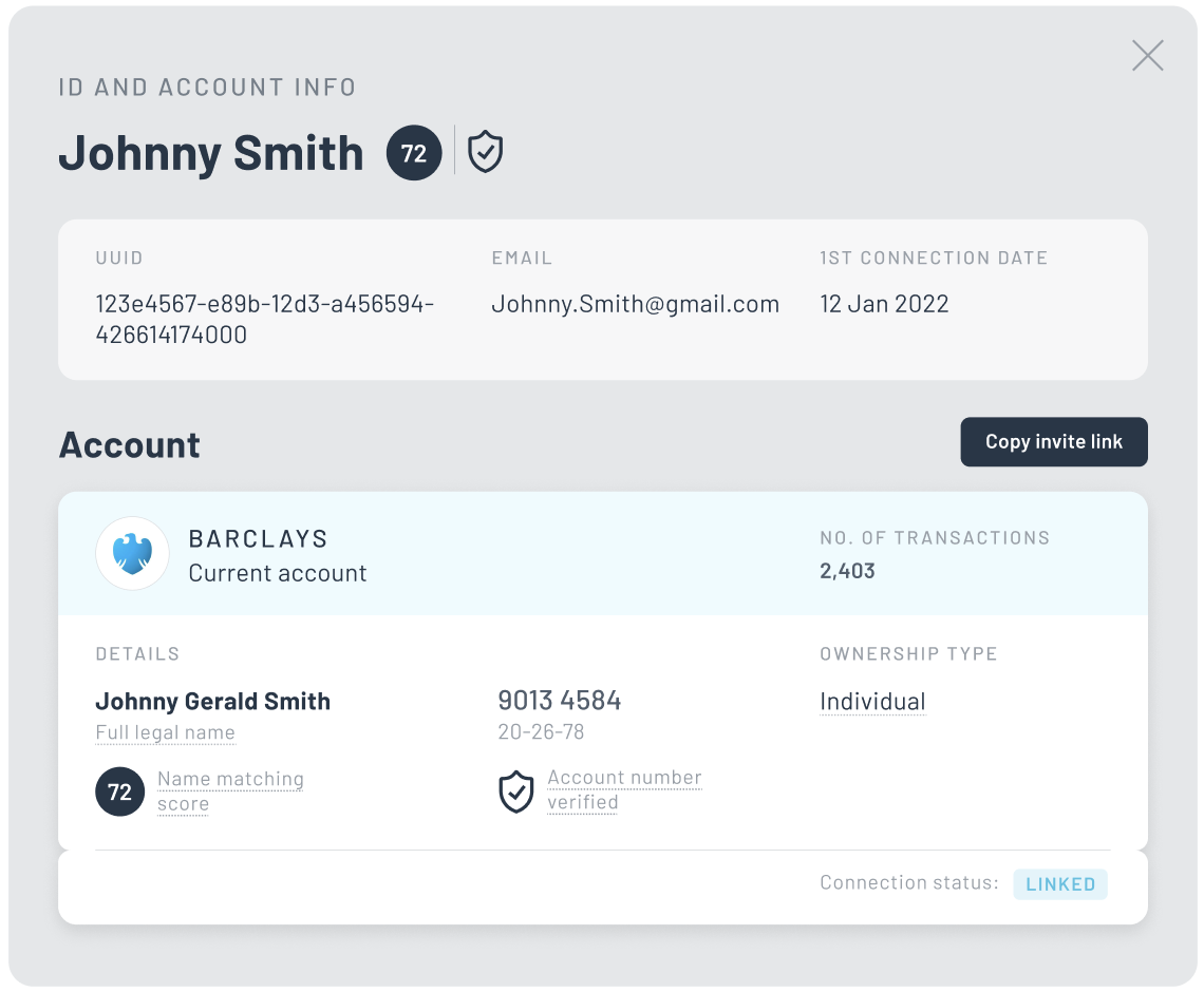 Accounts modal Accounts modal